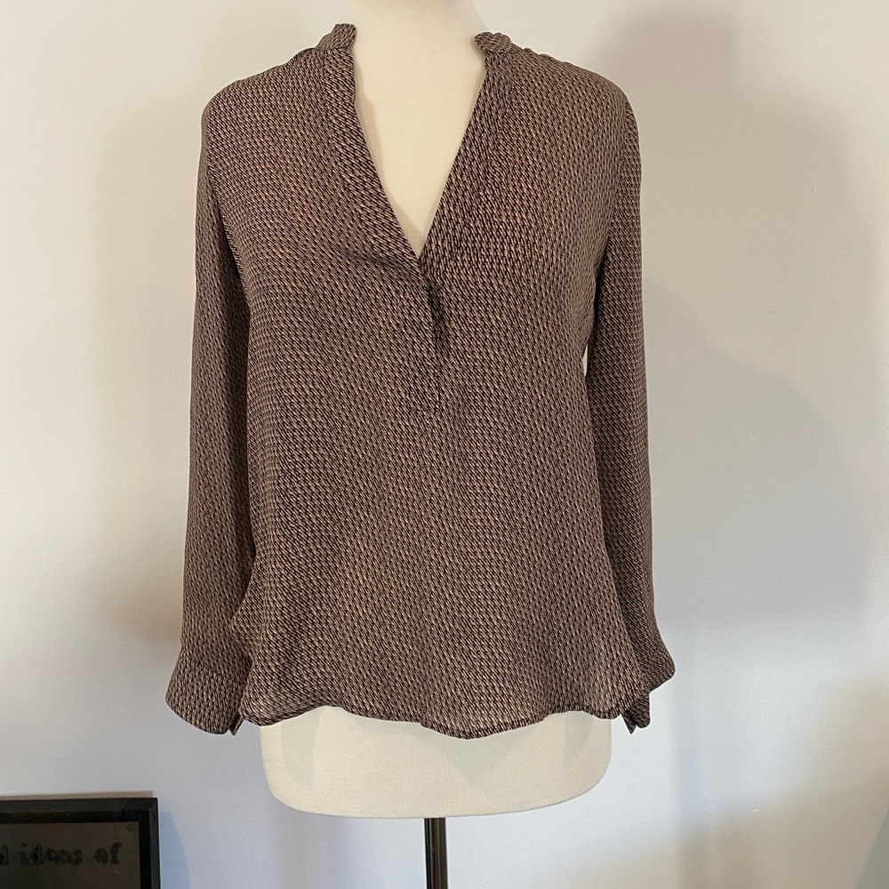 Vince Printed Silk Blouse